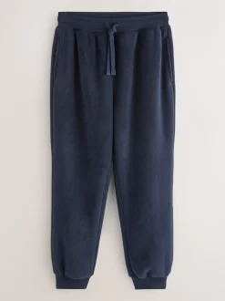 Navy Blue Borg Fleece Lined Cuffed Joggers