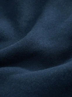 Navy Blue Borg Fleece Lined Full Zip Hoodie