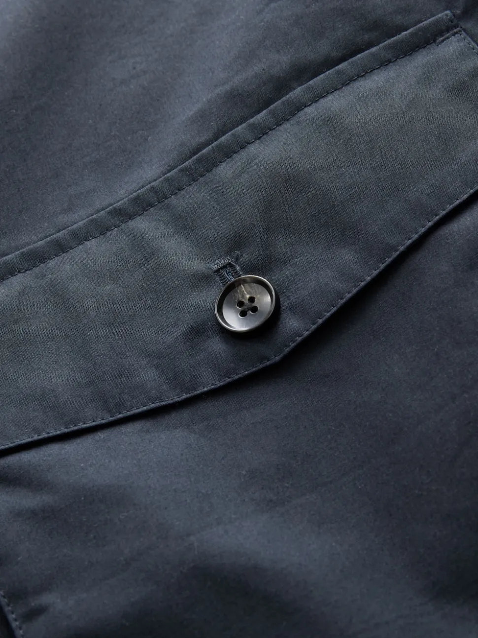 Navy Blue Borg Lined Shower Resistant Harrington Jacket