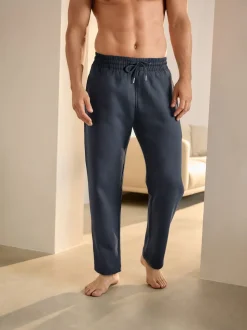 Navy Blue Brushback Heavyweight Open Joggers