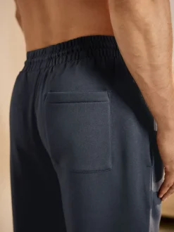Navy Blue Brushback Heavyweight Open Joggers