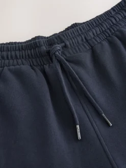 Navy Blue Brushback Heavyweight Open Joggers