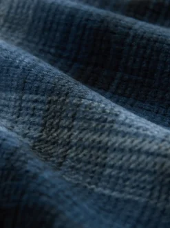 Navy Blue Check Motionflex Cosy Long Sleeve Cuffed Pyjamas Set