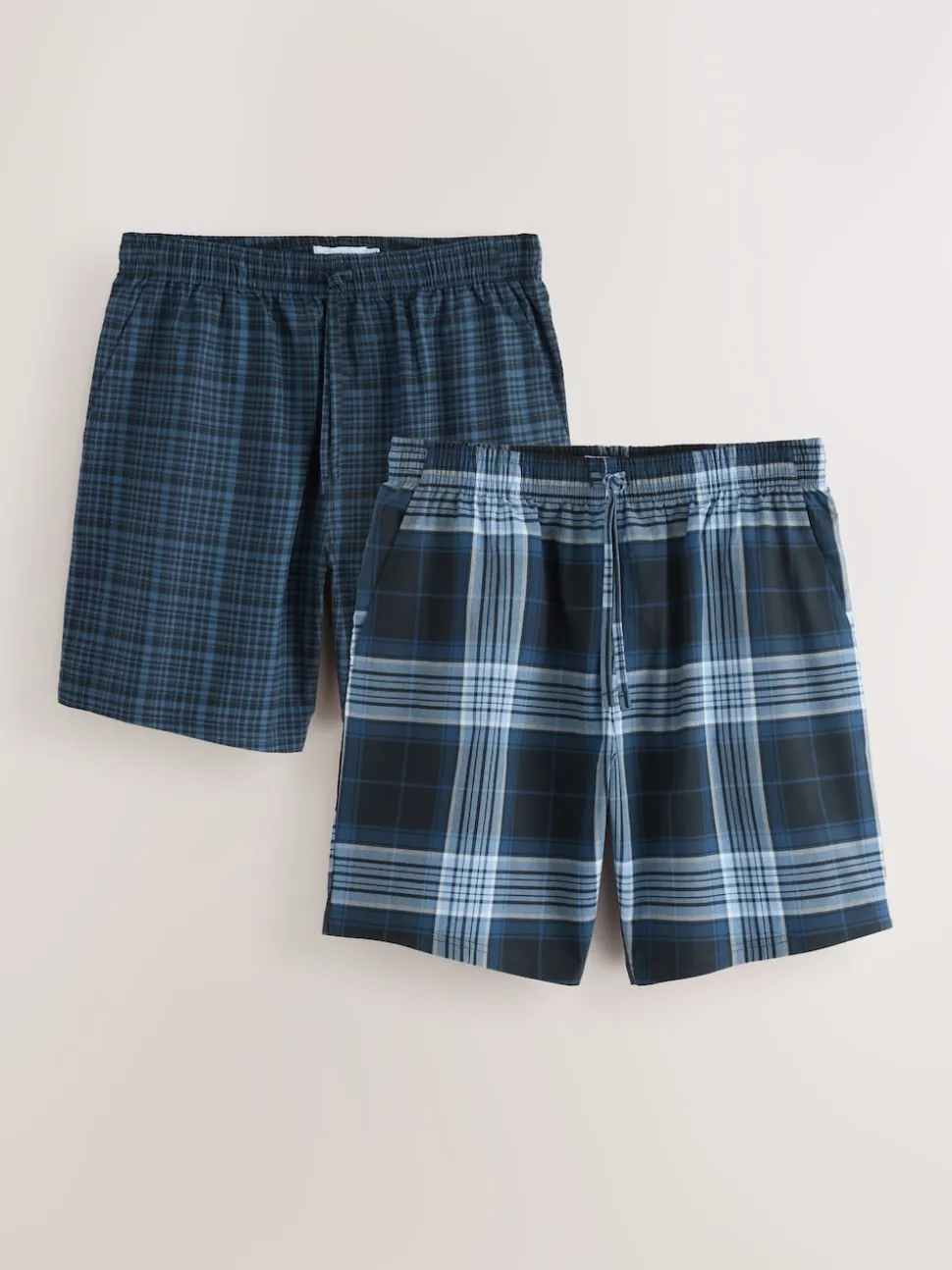 Navy Blue Check Woven Pyjamas Bottoms 2 Pack