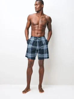 Navy Blue Check Woven Pyjamas Bottoms 2 Pack