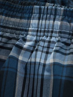 Navy Blue Check Woven Pyjamas Bottoms 2 Pack