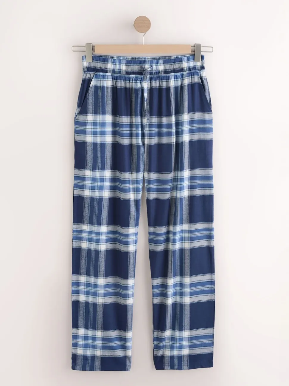 Navy Blue Check Woven Pyjama Bottoms 2 Pack