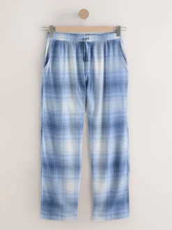 Navy Blue Check Woven Pyjama Bottoms 2 Pack