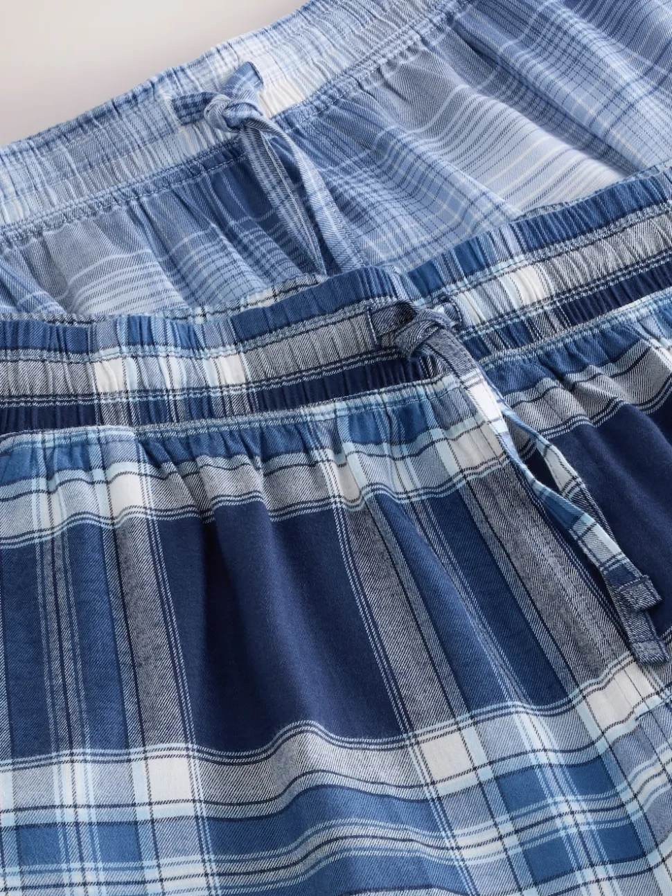 Navy Blue Check Woven Pyjama Bottoms 2 Pack