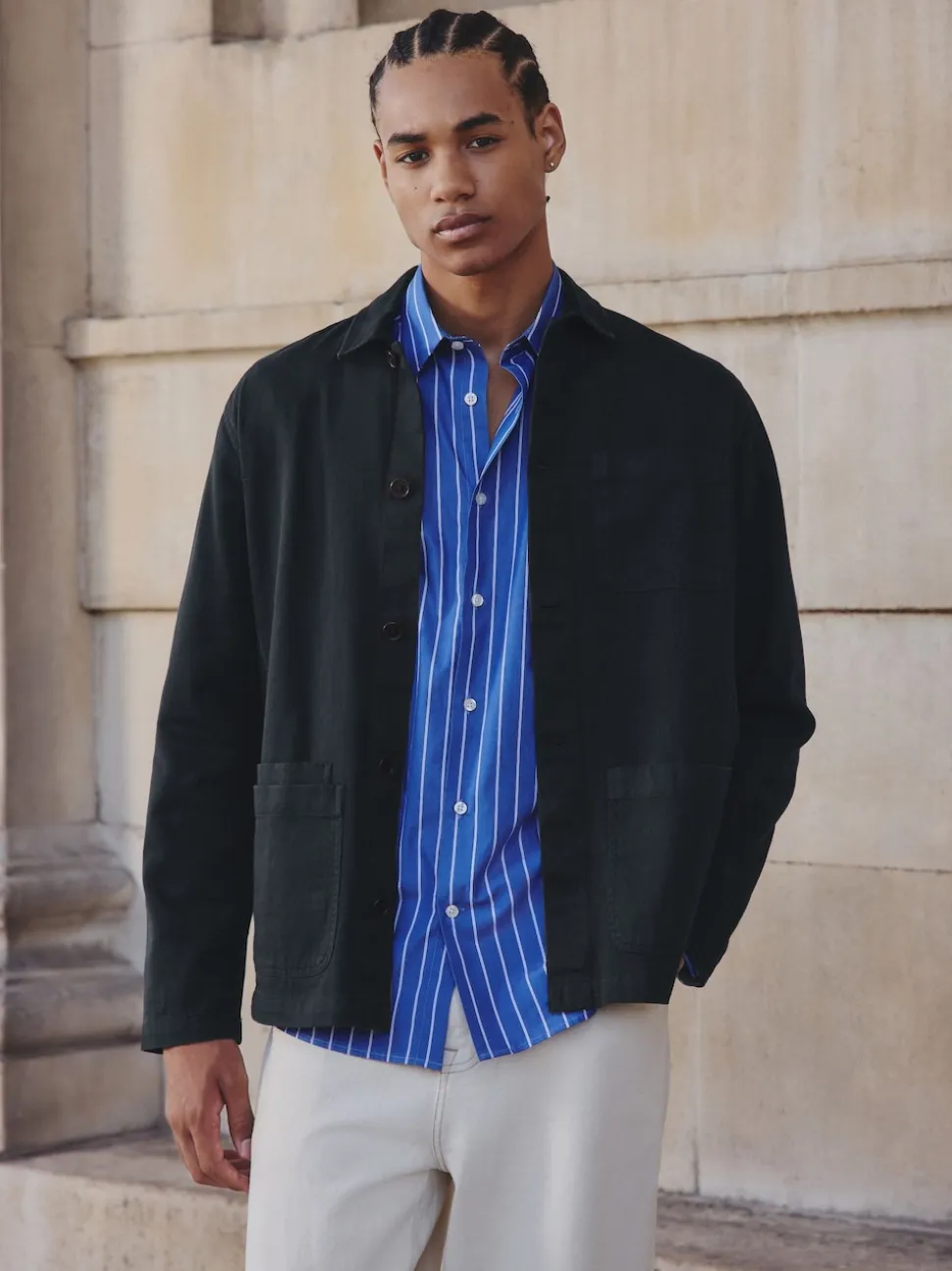 Navy Blue Chore Twill Shacket Overshirt