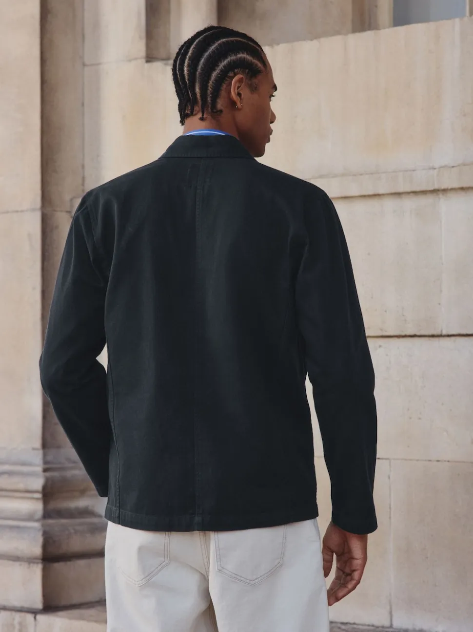 Navy Blue Chore Twill Shacket Overshirt