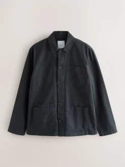 Navy Blue Chore Twill Shacket Overshirt
