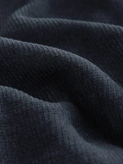 Navy Blue Corded Textured Dressing Gown