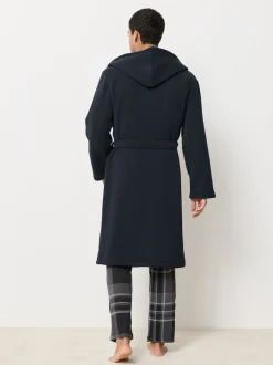 Navy Blue Corded Textured Dressing Gown
