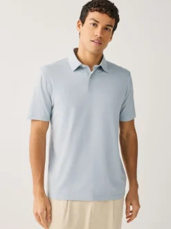 Navy Blue Geo Printed Short Sleeve Jersey Polo Shirts 3 Pack