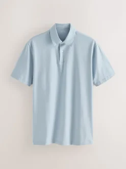 Navy Blue Geo Printed Short Sleeve Jersey Polo Shirts 3 Pack