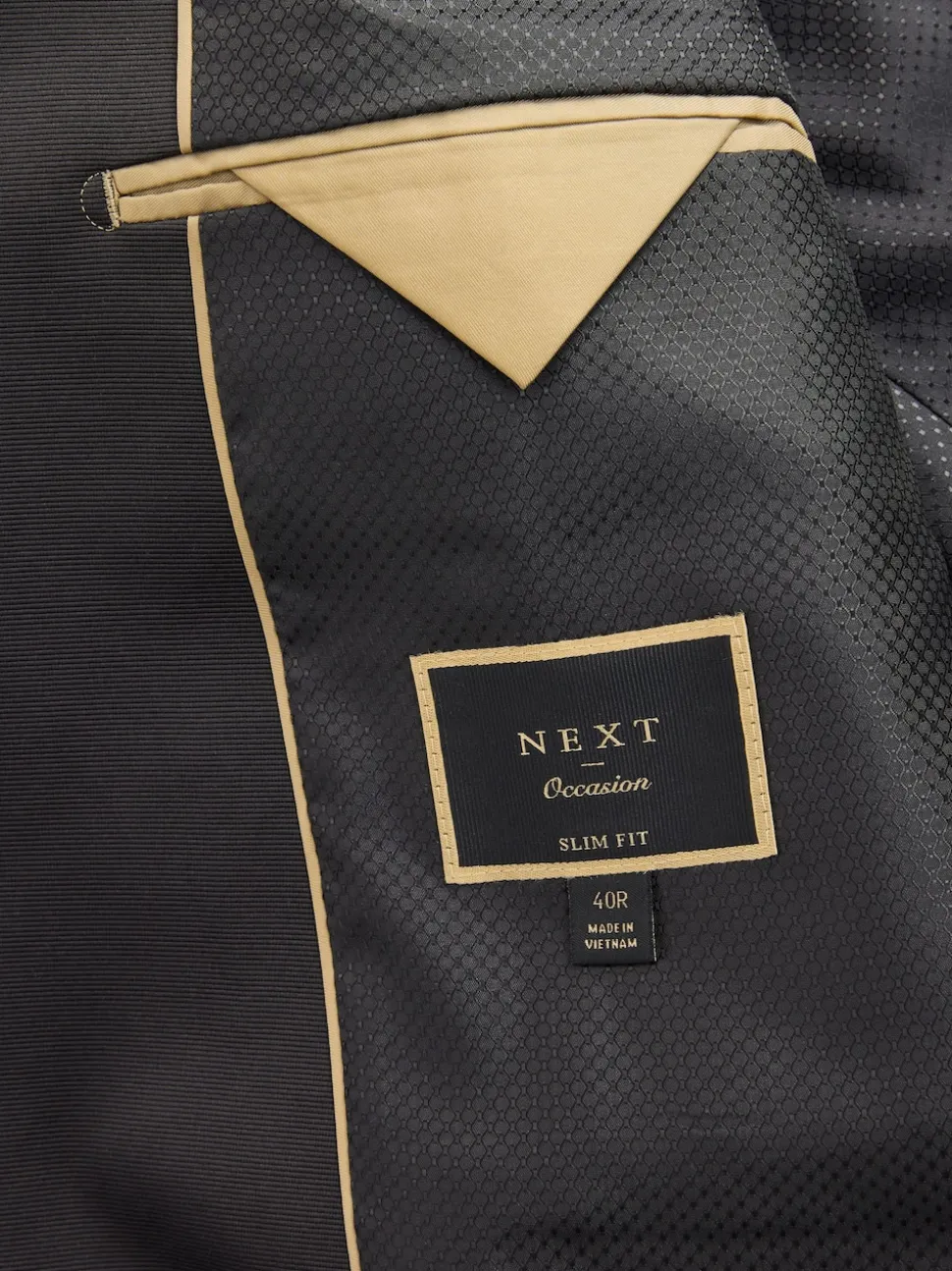 Navy Blue Geometric Slim Fit Patterned Velvet Blazer
