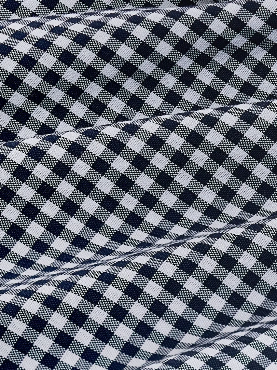 Navy Blue Gingham Regular Fit Easy Iron Button Down Oxford Shirt
