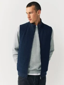 Navy Blue Hybrid Full Zip Gilet