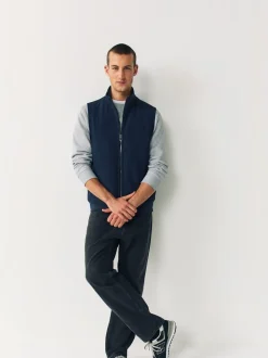 Navy Blue Hybrid Full Zip Gilet