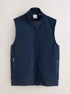 Navy Blue Hybrid Full Zip Gilet