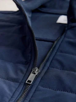 Navy Blue Hybrid Full Zip Gilet