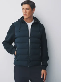 Navy Blue Hybrid Quilted Jacket