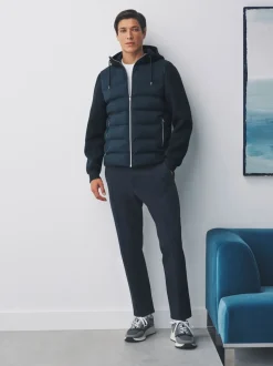 Navy Blue Hybrid Quilted Jacket