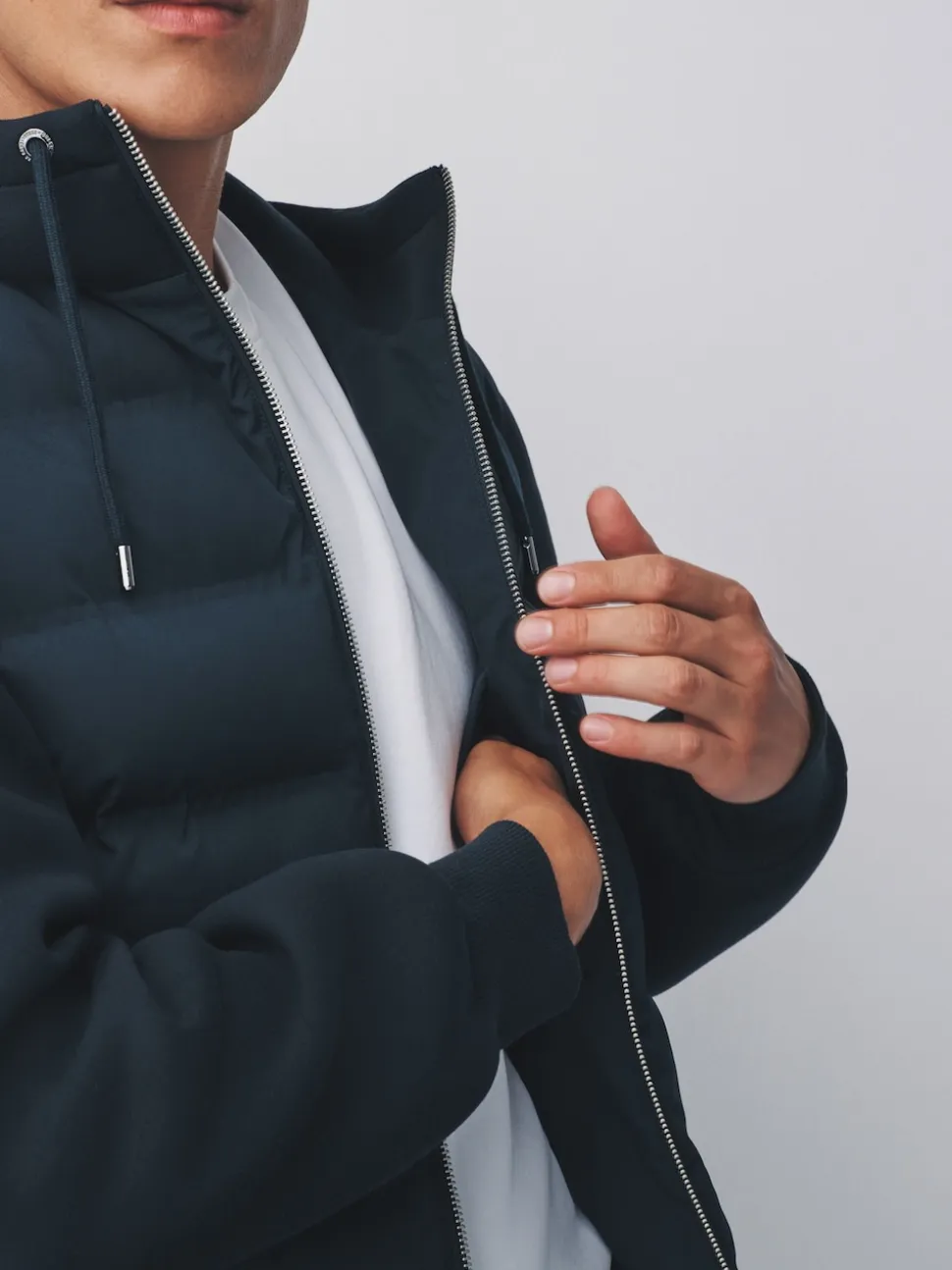 Navy Blue Hybrid Quilted Jacket