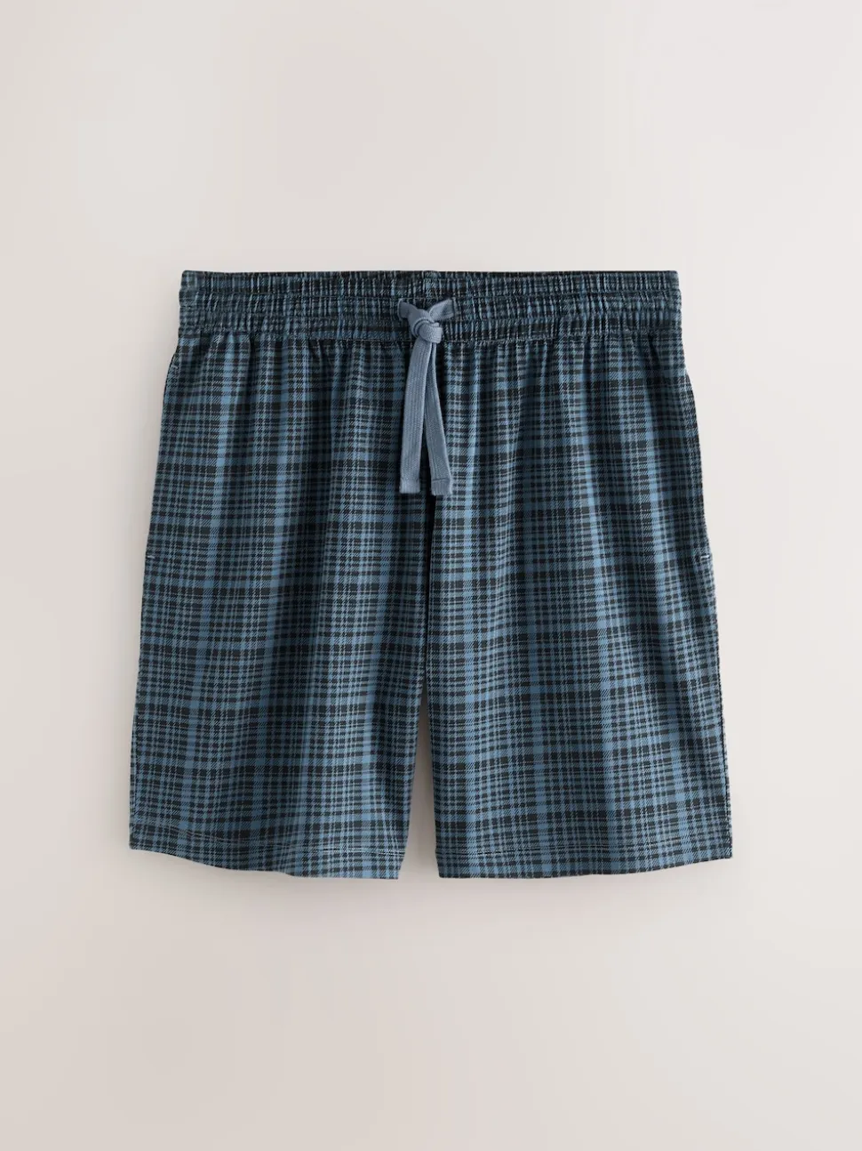 Navy Blue Jersey Check Pyjamas Shorts 2 Pack