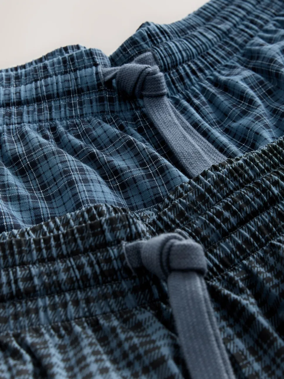 Navy Blue Jersey Check Pyjamas Shorts 2 Pack
