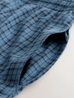 Navy Blue Jersey Check Pyjamas Shorts 2 Pack
