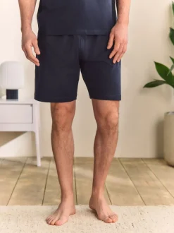 Navy Blue Jersey Short Pyjamas Set