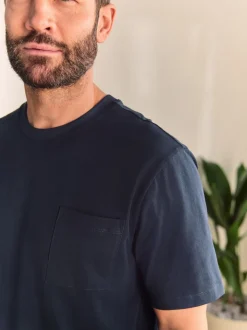 Navy Blue Jersey Short Pyjamas Set