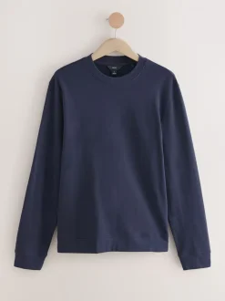 Navy Blue Lightweight Crew Neck Sweatshirt