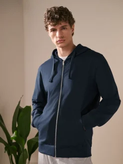 Navy Blue Lightweight Zip Up Hoodie