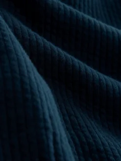 Navy Blue Linear Texture Hoodie