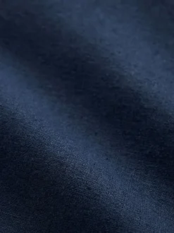 Navy Blue Linen Viscose Drawstring Trousers