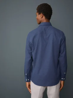 Navy Blue Long Sleeve Soft Touch Smart Shirt