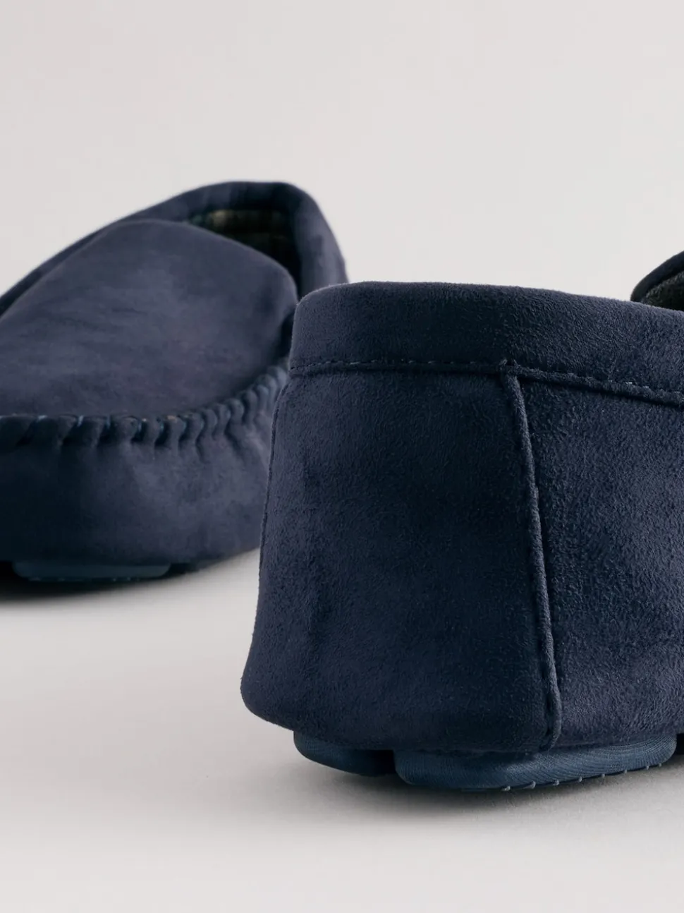 Navy Blue Moccasin Slippers
