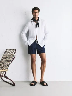 Navy Blue Motion-Flex 5 Inch Swim Shorts