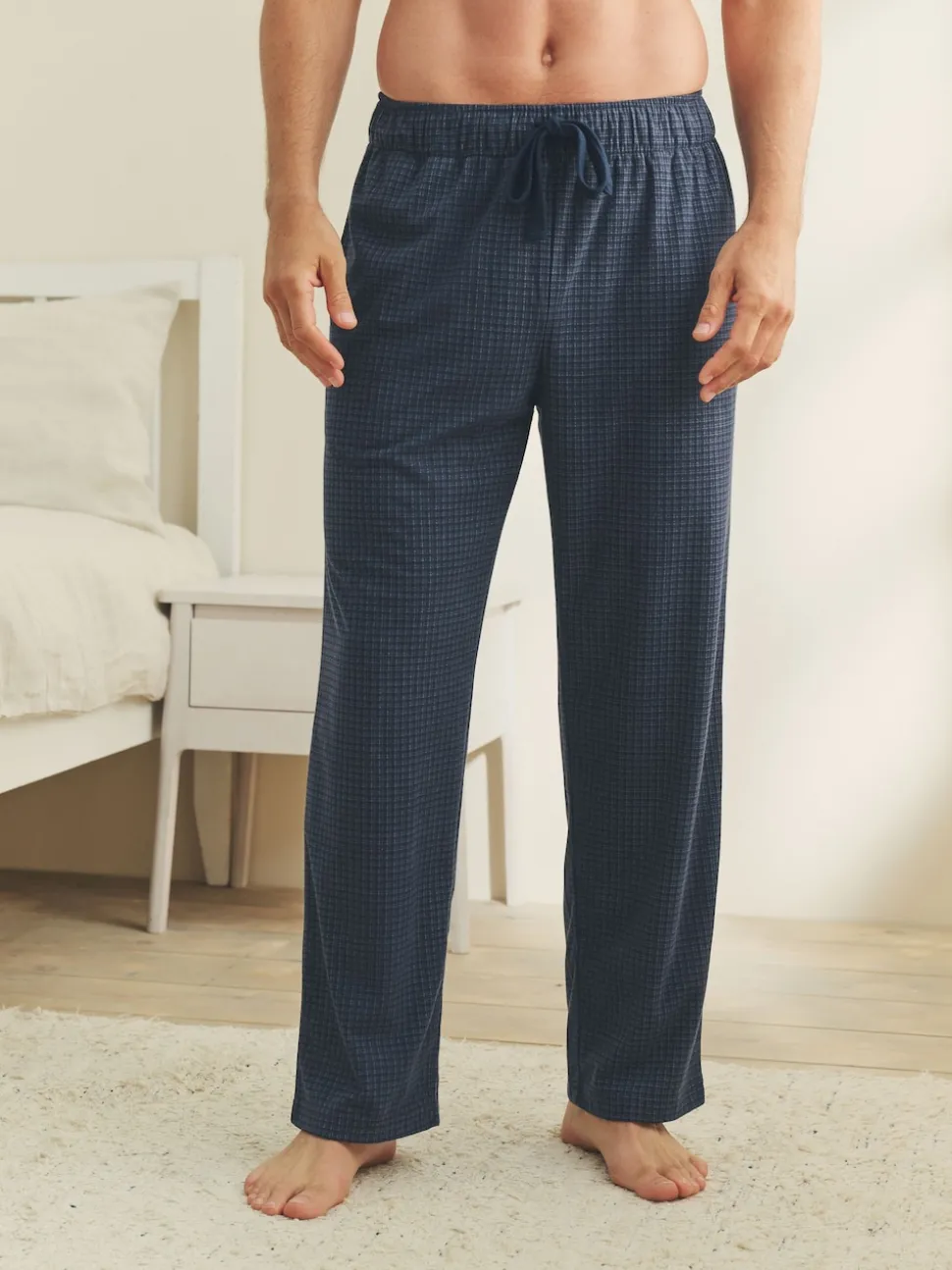 Navy Blue Motionflex Cosy Open Hem Pyjama Bottoms