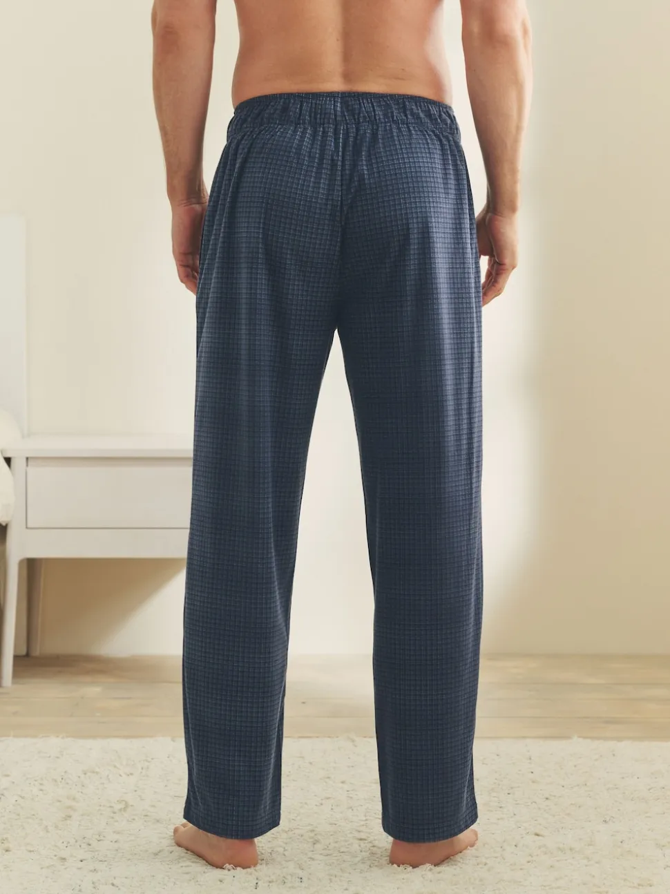 Navy Blue Motionflex Cosy Open Hem Pyjama Bottoms
