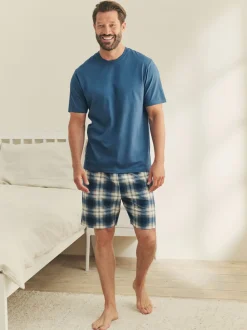 Navy Blue Motionflex Cosy Shorts Pyjamas Set