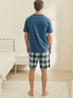 Navy Blue Motionflex Cosy Shorts Pyjamas Set