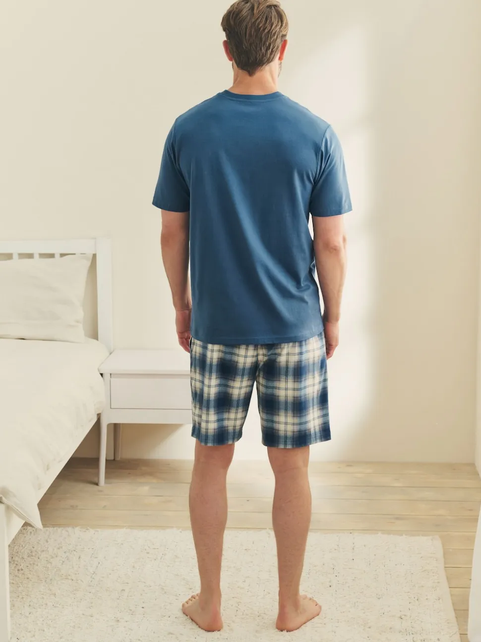 Navy Blue Motionflex Cosy Shorts Pyjamas Set