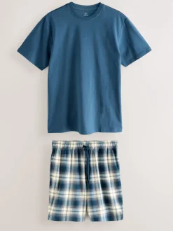 Navy Blue Motionflex Cosy Shorts Pyjamas Set