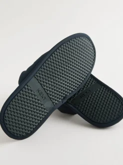 Navy Blue Mule Slippers