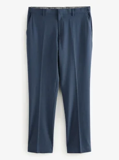 Navy Blue Muscle Fit Elasticated Waist Motionflex Stretch Smart Trousers