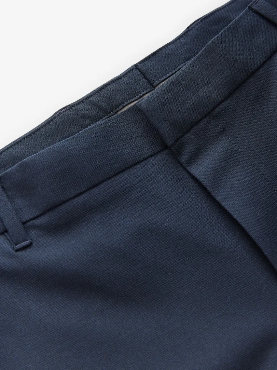 Navy Blue Muscle Fit Elasticated Waist Motionflex Stretch Smart Trousers